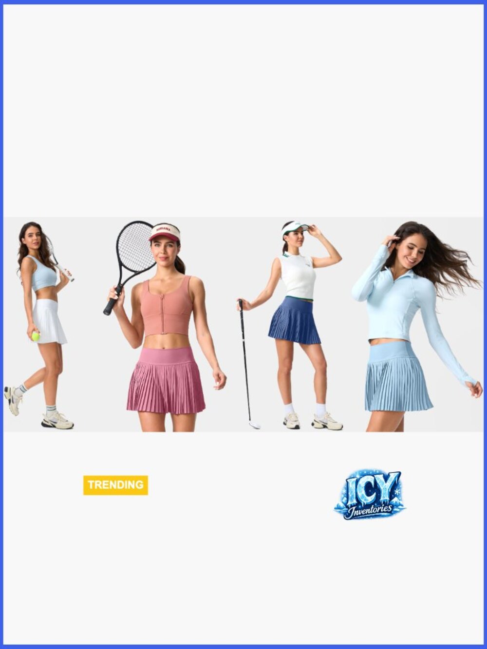 Pleated Tennis Skirt with Pockets High Waisted Athletic Skort - Picture 7 of 7